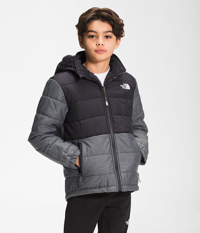 The North Face Jacket Reversible Mount Chimbo Full Zip Hooded Dark Grey - Boys - Thailand EKHTW-0415